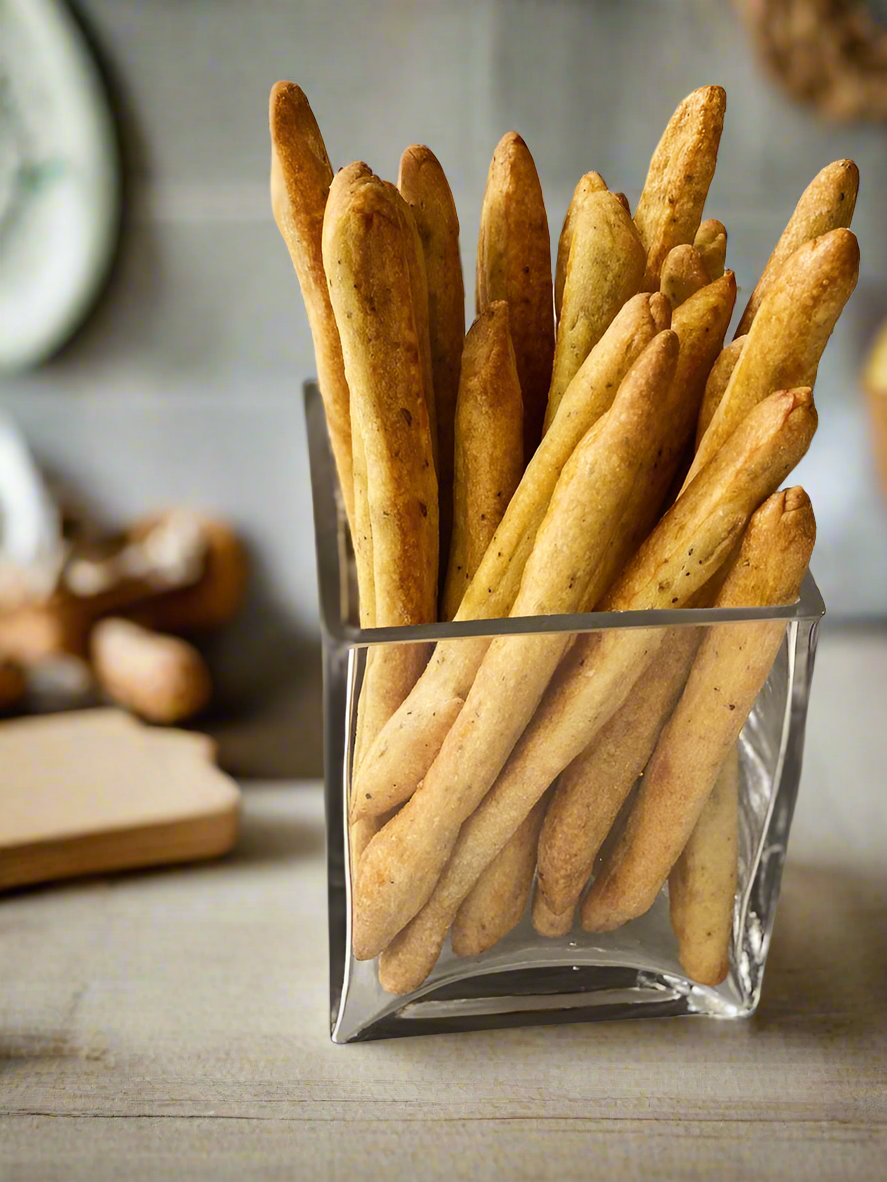homemade Italian pepper biscuits from Mabel’s Acres, crunchy and savory with fresh black pepper.